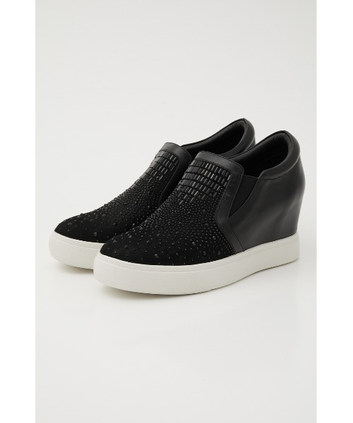 STACCATO(スタッカート)の「【定番】【再入荷】ストーンハインソールスリッポン(スリッポン・レディース・シルバー/ブラック・24.5cm/24cm/22.5cm/23.5cm/23cm)」の1枚目の写真