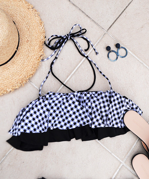 Luz Llena (philter)（ラズレナ　フィルター）の「[単品]配色ダブルフリル・ブラトップ/水着/3Dビキニ（水着・レディース・その他2/その他3/その他5/ホワイト×パープル/その他8/その他10/ピンク/その他1/その他6/その他4/その他7/その他9/ホワイト×ブルー/ブラック/ミント/ラベンダー・LARGE/SMALL/MEDIUM）」の10枚目の写真