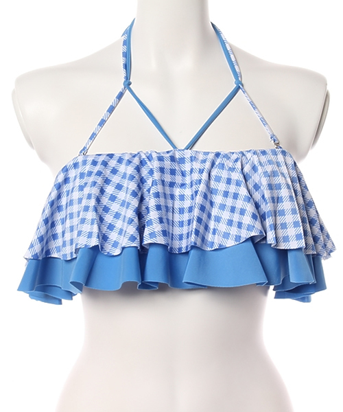 Luz Llena (philter)（ラズレナ　フィルター）の「[単品]配色ダブルフリル・ブラトップ/水着/3Dビキニ（水着・レディース・その他2/その他3/その他5/ホワイト×パープル/その他8/その他10/ピンク/その他1/その他6/その他4/その他7/その他9/ホワイト×ブルー/ブラック/ミント/ラベンダー・LARGE/SMALL/MEDIUM）」の12枚目の写真