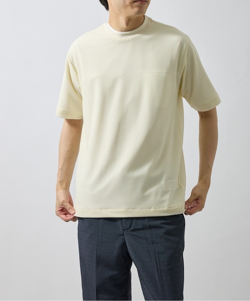 JUN STANDARD PICKS(ジュンスタンダードピックス)の「メッシュ編みTシャツ(Tシャツ/カットソー・メンズ・ネイビー/ブラック/ホワイト・L/LL/M/S)」の1枚目の写真