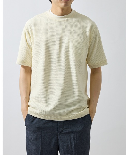 JUN STANDARD PICKS(ジュンスタンダードピックス)の「メッシュ編みTシャツ(Tシャツ/カットソー・メンズ・ネイビー/ブラック/ホワイト・L/LL/M/S)」の5枚目の写真