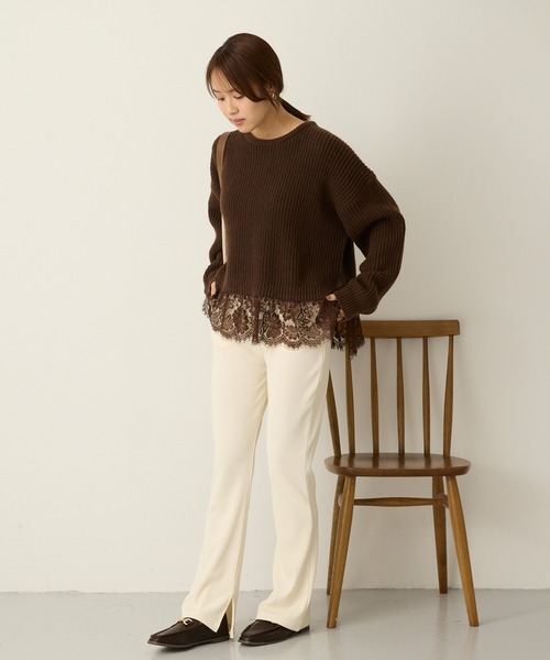 Aunely（オーネリー）の「【Aunely】美シルエットフレアパンツ＜YOSOOIシリーズ＞（その他パンツ・レディース・チャコールグレー/ブラウン/ブラック/アイボリー・S/L/M）」の19枚目の写真