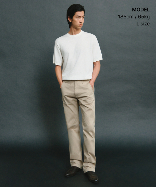 MUSINSA STANDARD（ムシンサスタンダード）の「[プラス] シルク&カシミヤブレンド 半袖ニット [アイボリー]（ニット/セーター・レディース・その他・SMALL/MEDIUM/LARGE/X-LARGE/2XL）」の2枚目の写真