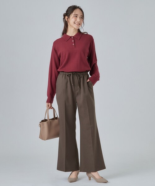SHOO・LA・RUE（シューラルー）の「【S-LL】美脚見えが叶う センタープレスフレアパンツ（その他パンツ・レディース・ブラウン系/ダークグレー/ブラック・04/03/02/01）」の12枚目の写真
