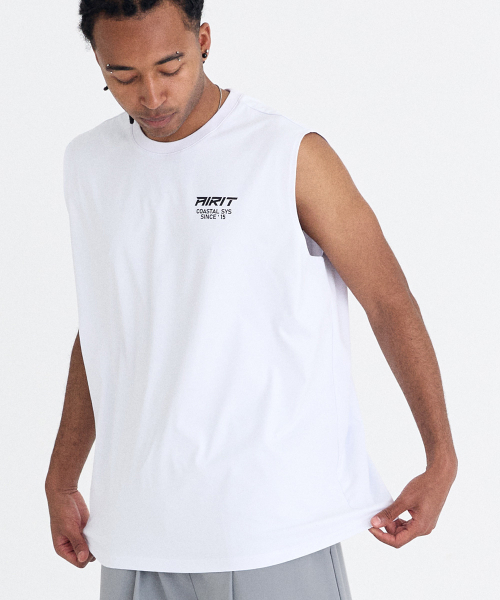 AIRIT(アイリット)の「AIRIT ソロナ ビーチクラブ ノースリーブ AM6014 WH(Tシャツ/カットソー・メンズ・ホワイト・X-LARGE/XXXXX-LARGE/XXX-LARGE)」の2枚目の写真