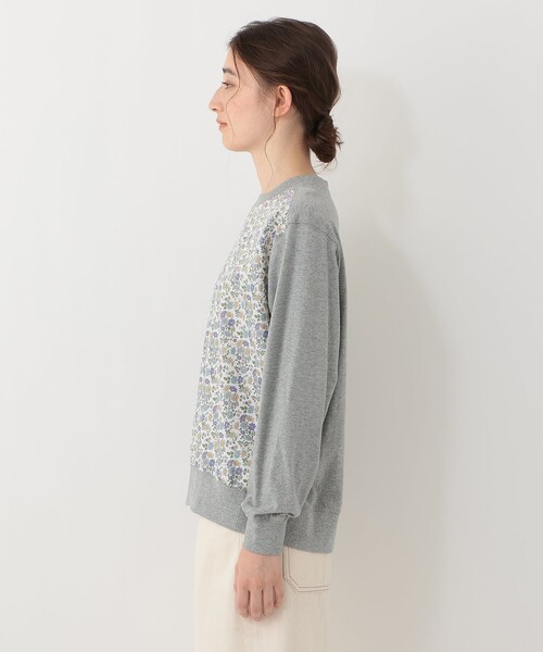 Afternoon Tea(アフタヌーンティー)の「【Afternoon Tea別注】切替プルオーバー/リバティプリント(Tシャツ/カットソー・レディース・ネイビー/グレー・MEDIUM)」の4枚目の写真