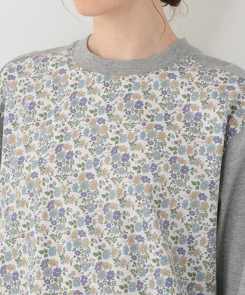 Afternoon Tea(アフタヌーンティー)の「【Afternoon Tea別注】切替プルオーバー/リバティプリント(Tシャツ/カットソー・レディース・ネイビー/グレー・MEDIUM)」の6枚目の写真