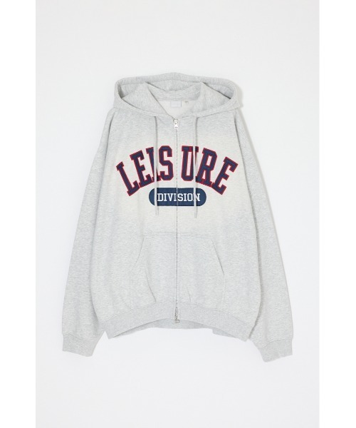 MOUSSY(マウジー)の「UNIV PATCHED ZIP フーディー(パーカー・レディース・ネイビー/ライトピンク/杢グレー・FREE)」の2枚目の写真