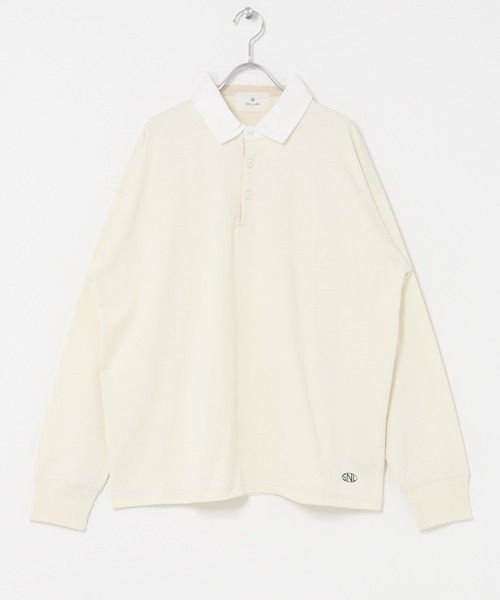 URBAN RESEARCH Sonny Label(アーバンリサーチサニーレーベル)の「ラグビーカラーロングスリーブシャツ(Tシャツ/カットソー・メンズ・ホワイト/ブラウン/ネイビー・LARGE/MEDIUM)」の4枚目の写真