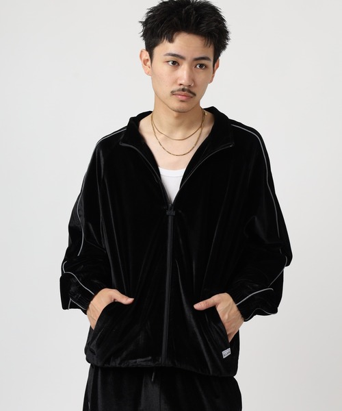 PRO CLUB (プロクラブ)の「PRO CLUB VELOUR TRACK JACKET サイドライン ベロアトラックジャケット セットアップ可(ジャージ・メンズ・シルバー/ブラック/ネイビー/ピンク・S/M/XL/XS/3XL/2XL)」の1枚目の写真