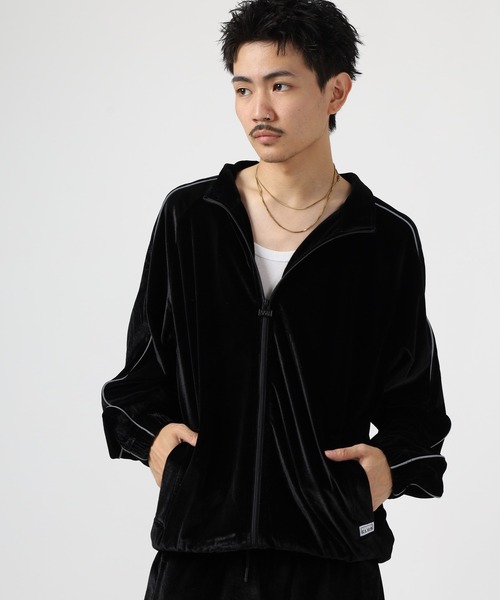 PRO CLUB (プロクラブ)の「PRO CLUB VELOUR TRACK JACKET サイドライン ベロアトラックジャケット セットアップ可(ジャージ・メンズ・シルバー/ブラック/ネイビー/ピンク・S/M/XL/XS/3XL/2XL)」の5枚目の写真
