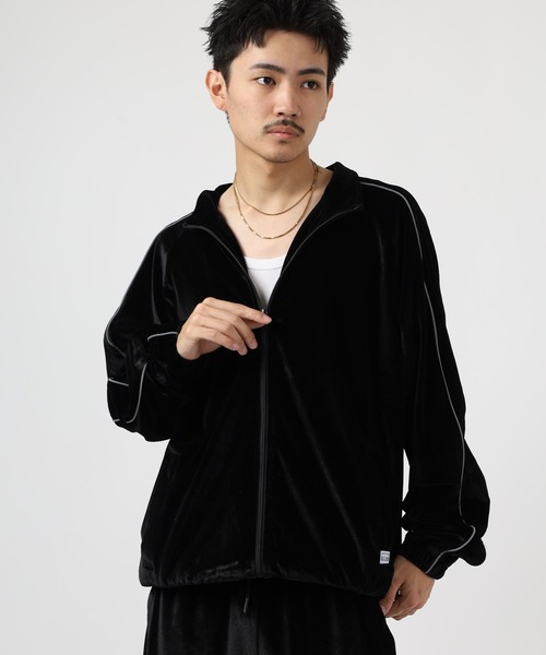 PRO CLUB (プロクラブ)の「PRO CLUB VELOUR TRACK JACKET サイドライン ベロアトラックジャケット セットアップ可(ジャージ・メンズ・シルバー/ブラック/ネイビー/ピンク・S/M/XL/XS/3XL/2XL)」の6枚目の写真