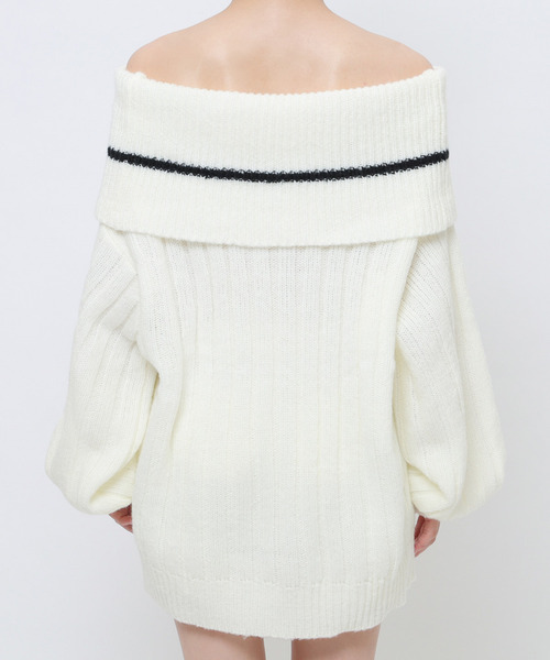 SPIRALGIRL(スパイラルガール)の「ぽんぽん付きオフショルニット×ショートパンツセットアップ(ワンピース・レディース・グレー/ブラック/ホワイト・FREE)」の17枚目の写真