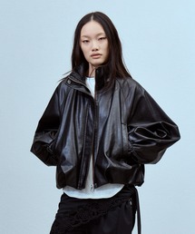 FAUX LEATHER BALLOON BLOUSON / フェイクレザーバルーンブルゾン