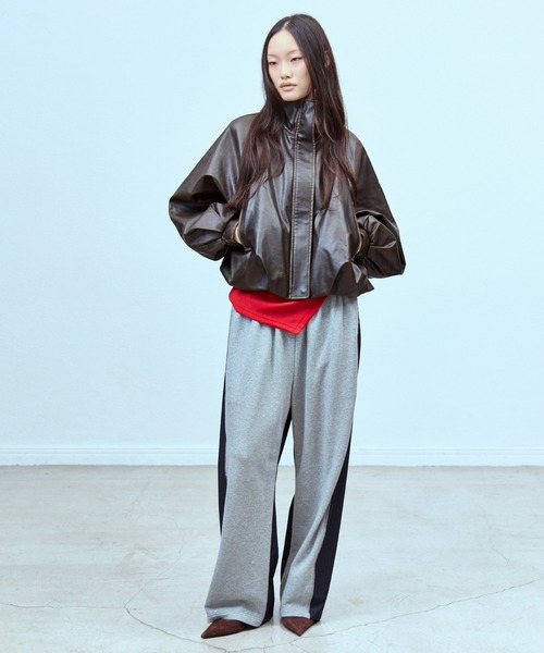 THINGS THAT MATTER（シングス ザット マター）の「FAUX LEATHER BALLOON BLOUSON / フェイクレザーバルーンブルゾン（ブルゾン・レディース・ダークブラウン/ブラック・FREE）」の10枚目の写真