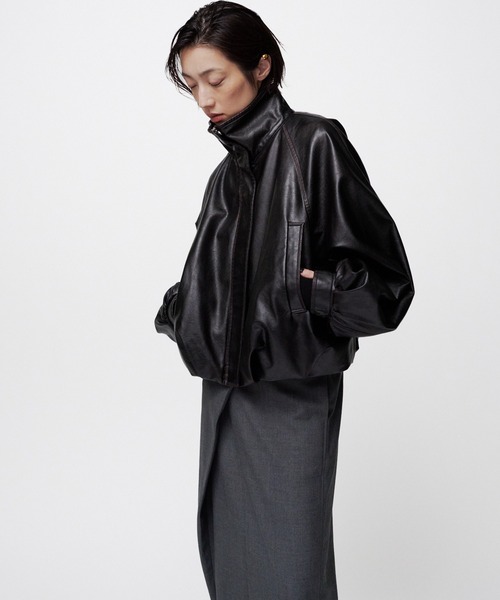 THINGS THAT MATTER（シングス ザット マター）の「FAUX LEATHER BALLOON BLOUSON / フェイクレザーバルーンブルゾン（ブルゾン・レディース・ダークブラウン/ブラック・FREE）」の19枚目の写真