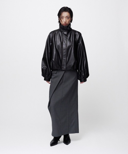 THINGS THAT MATTER（シングス ザット マター）の「FAUX LEATHER BALLOON BLOUSON / フェイクレザーバルーンブルゾン（ブルゾン・レディース・ダークブラウン/ブラック・FREE）」の21枚目の写真
