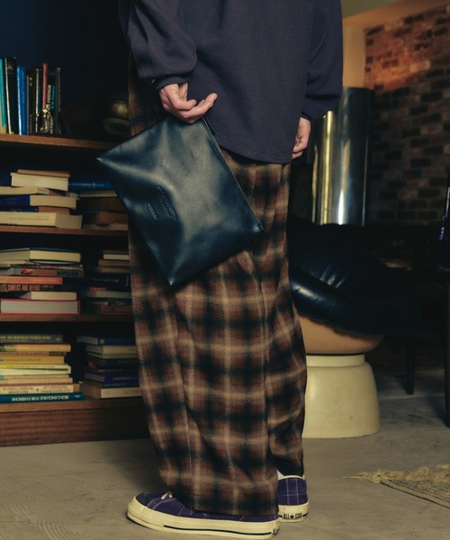 ADAM PATEK(アダムパテック)の「【ADAMPATEK/アダムパテック】 brushed shade ombrecheck easytrouser オンブレチェックイージートラウザー(その他パンツ・レディース・ブラウン/グリーン・1)」の4枚目の写真