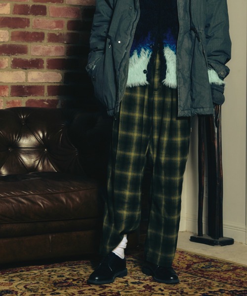 ADAM PATEK(アダムパテック)の「【ADAMPATEK/アダムパテック】 brushed shade ombrecheck easytrouser オンブレチェックイージートラウザー(その他パンツ・レディース・ブラウン/グリーン・1)」の5枚目の写真