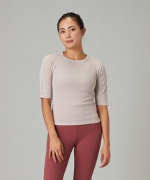 シアーワッフルハーフスリーブTシャツ