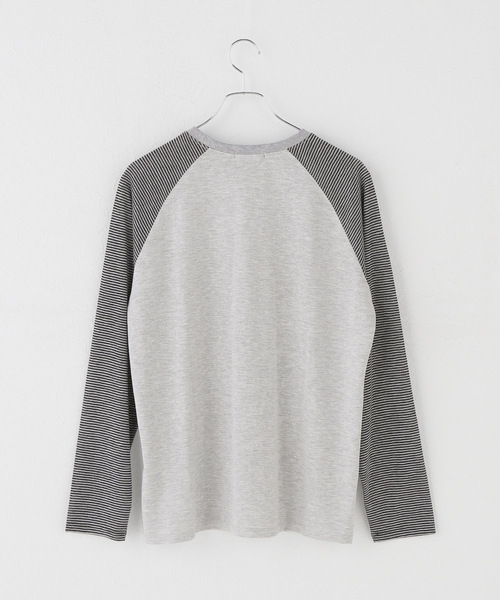 JOURNAL STANDARD（ジャーナルスタンダード）の「シアーボーダーラグランロンT（Tシャツ/カットソー・レディース・チャコールグレー/イエロー系その他・FREE）」の3枚目の写真