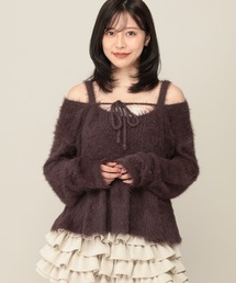 シャギーカーディガン/ペプラムニット2P 1077806