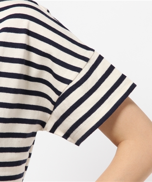 earth music&ecology（アースミュージックアンドエコロジー）の「【2016Summer】ボートネックボーダー半袖プルオーバー（Tシャツ/カットソー・レディース・ネイビー/オフホワイト/LT.Gray/ライトイエロー/レッド/アイボリー・FREE）」の11枚目の写真