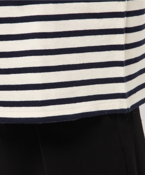 earth music&ecology（アースミュージックアンドエコロジー）の「【2016Summer】ボートネックボーダー半袖プルオーバー（Tシャツ/カットソー・レディース・ネイビー/オフホワイト/LT.Gray/ライトイエロー/レッド/アイボリー・FREE）」の12枚目の写真