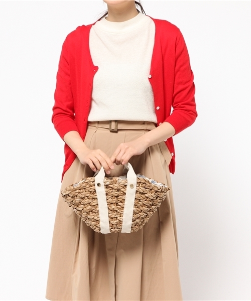 Another Edition（アナザーエディション）の「テープミニバスケットトート/AEBC Tape MiniBSK TOTE（かごバッグ・レディース・オフホワイト/オリーブ・FREE）」の5枚目の写真