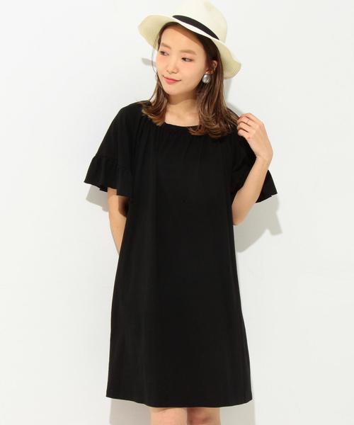 Another Edition（アナザーエディション）の「【WEB店舗限定】オフショルダーチュニックワンピース/ aeBFC オフショル チュニック OP◆（ワンピース・レディース・ブラック/ライトグレー/レッド・フリー）」の2枚目の写真