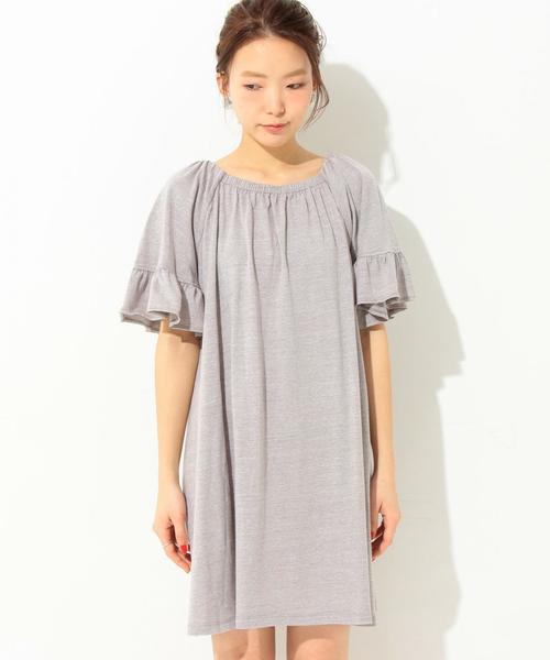 Another Edition（アナザーエディション）の「【WEB店舗限定】オフショルダーチュニックワンピース/ aeBFC オフショル チュニック OP◆（ワンピース・レディース・ブラック/ライトグレー/レッド・フリー）」の6枚目の写真