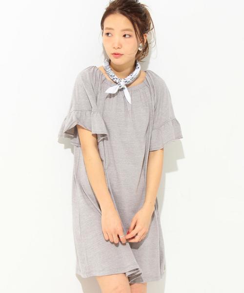 Another Edition（アナザーエディション）の「【WEB店舗限定】オフショルダーチュニックワンピース/ aeBFC オフショル チュニック OP◆（ワンピース・レディース・ブラック/ライトグレー/レッド・フリー）」の19枚目の写真