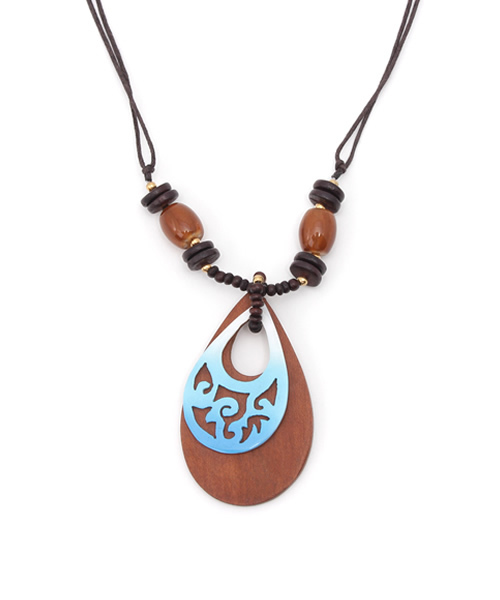 チャイハネ（チャイハネ）の「【チャイハネ】ニューグラッシェネックレス（ネックレス・レディース・ライトブルー/オレンジ/ダークブルー・FREE）」の2枚目の写真