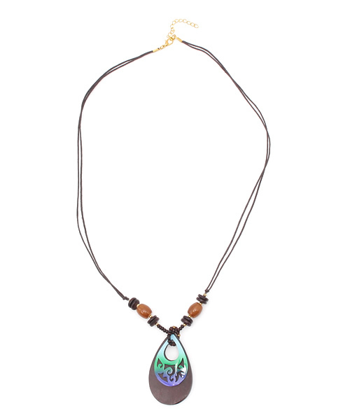 チャイハネ（チャイハネ）の「【チャイハネ】ニューグラッシェネックレス（ネックレス・レディース・ライトブルー/オレンジ/ダークブルー・FREE）」の5枚目の写真