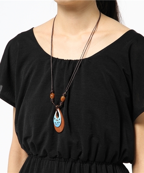 チャイハネ（チャイハネ）の「【チャイハネ】ニューグラッシェネックレス（ネックレス・レディース・ライトブルー/オレンジ/ダークブルー・FREE）」の9枚目の写真