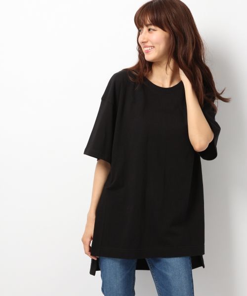 Heather（ヘザー）の「サイドスリットBIGT 727038（Tシャツ/カットソー・レディース・ブラック/ヘザ－グレー/アイボリー・FREE）」の2枚目の写真