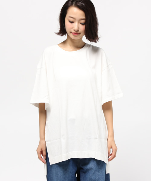 Heather（ヘザー）の「サイドスリットBIGT 727038（Tシャツ/カットソー・レディース・ブラック/ヘザ－グレー/アイボリー・FREE）」の4枚目の写真
