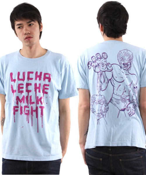 MILKBOY(ミルクボーイ)の「LUCHA LECHE TEE(Tシャツ/カットソー・メンズ・ホワイト/ブラック/ライトブルー・MEDIUM/SMALL/LARGE)」の3枚目の写真