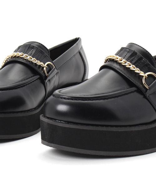 PUNYUS（プニュズ）の「チェーンローファー（ローファー・レディース・ブラック・2/1/4/3）」の6枚目の写真