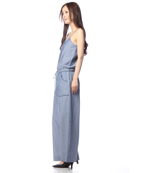 NANO universe（ナノユニバース）の「バギーオールインワン（サロペット/オーバーオール・レディース・ブルー/ブラック・36/38）」の3枚目の写真