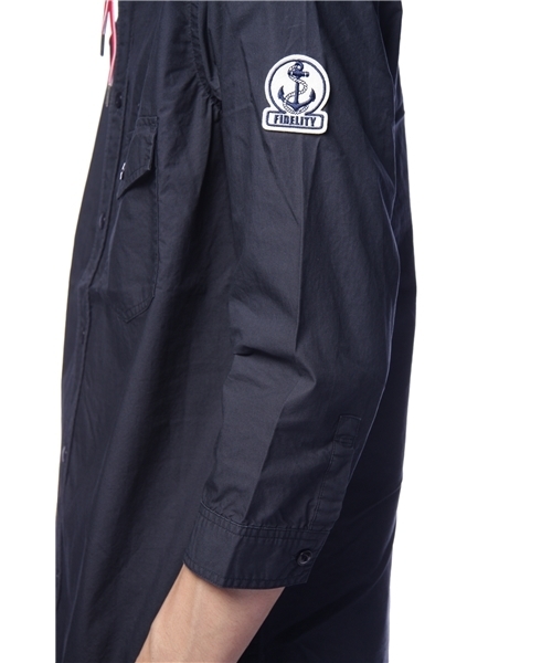 alcali（アルカリ）の「FIDELITY /  フード付ブラウス（シャツ/ブラウス・メンズ・ホワイト/ネイビー・2/3/4）」の6枚目の写真