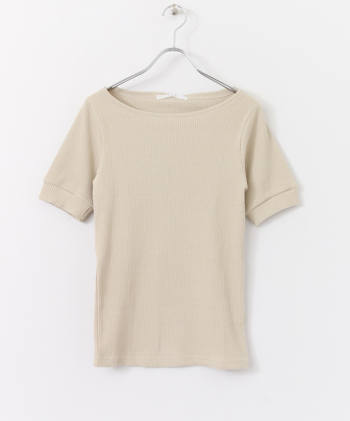 KBF（ケイビーエフ）の「KBF RIBボートネックTEE（Tシャツ/カットソー・レディース・ピンク/グレー系その他/ライトブルー/ブラック/レッド系その他・ONE）」の17枚目の写真