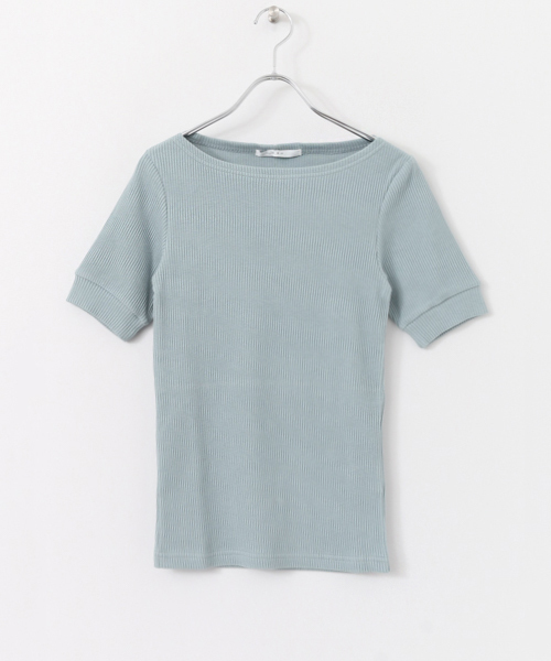 KBF（ケイビーエフ）の「KBF RIBボートネックTEE（Tシャツ/カットソー・レディース・ピンク/グレー系その他/ライトブルー/ブラック/レッド系その他・ONE）」の9枚目の写真