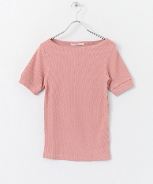 KBF（ケイビーエフ）の「KBF RIBボートネックTEE（Tシャツ/カットソー・レディース・ピンク/グレー系その他/ライトブルー/ブラック/レッド系その他・ONE）」の10枚目の写真