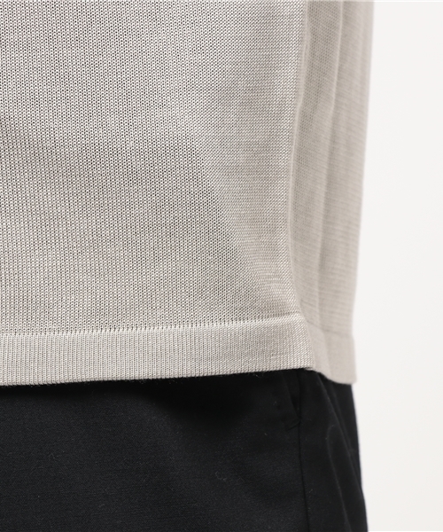 ESTNATION（エストネーション）の「ESTNATION ウォッシャブルシルクニットTシャツ（ニット/セーター・メンズ・ホワイト/ネイビー/ライトグレー・MEDIUM/SMALL/LARGE）」の8枚目の写真