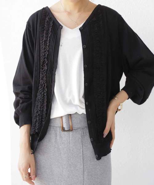 antiqua（アンティカ）の「綿100%ニットカーディガン（カーディガン/ボレロ・レディース・ライトグレー/ブラック・FREE）」の15枚目の写真