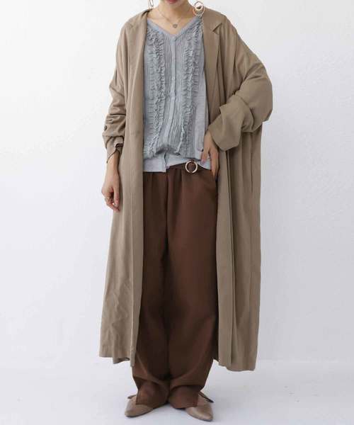 antiqua（アンティカ）の「綿100%ニットカーディガン（カーディガン/ボレロ・レディース・ライトグレー/ブラック・FREE）」の14枚目の写真