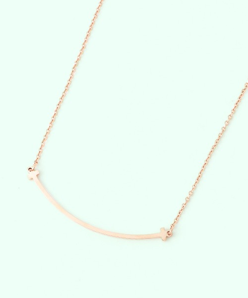 lily of the valley（リリーオブザバレイ）の「Tスマイル ネックレス ステンレス（ネックレス・レディース・シルバー/ゴールド/ピンクゴールド・FREE）」の3枚目の写真