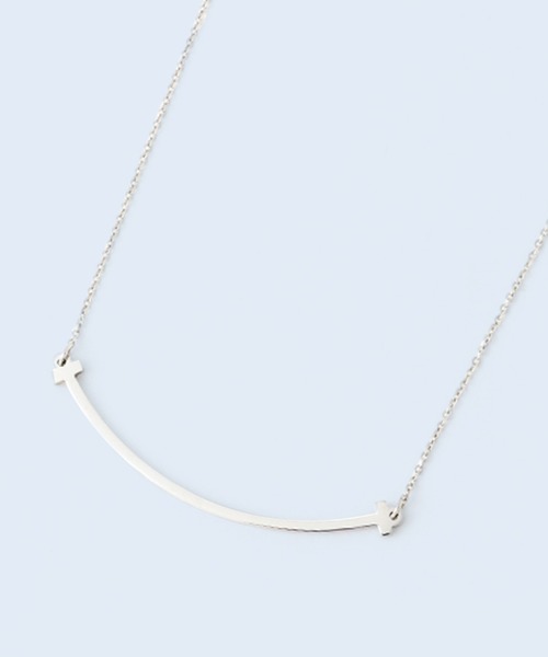 lily of the valley（リリーオブザバレイ）の「Tスマイル ネックレス ステンレス（ネックレス・レディース・シルバー/ゴールド/ピンクゴールド・FREE）」の2枚目の写真