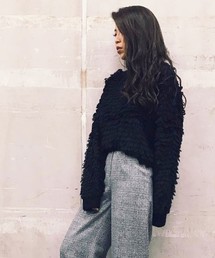 ループ編みニットトップ